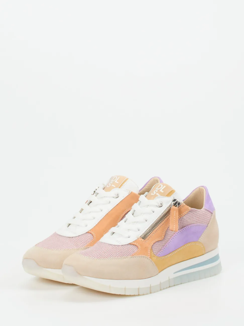 DL Sport – Plateau-Sneaker aus Nubukleder in Pastell
