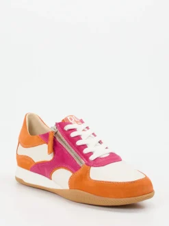 DL Sport – Sneaker aus Kalbleder und Veloursleder pink