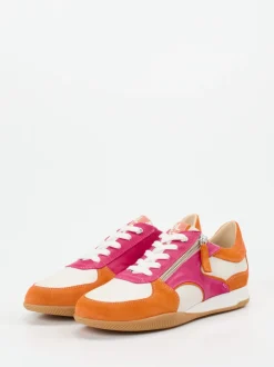 DL Sport – Sneaker aus Kalbleder und Veloursleder pink