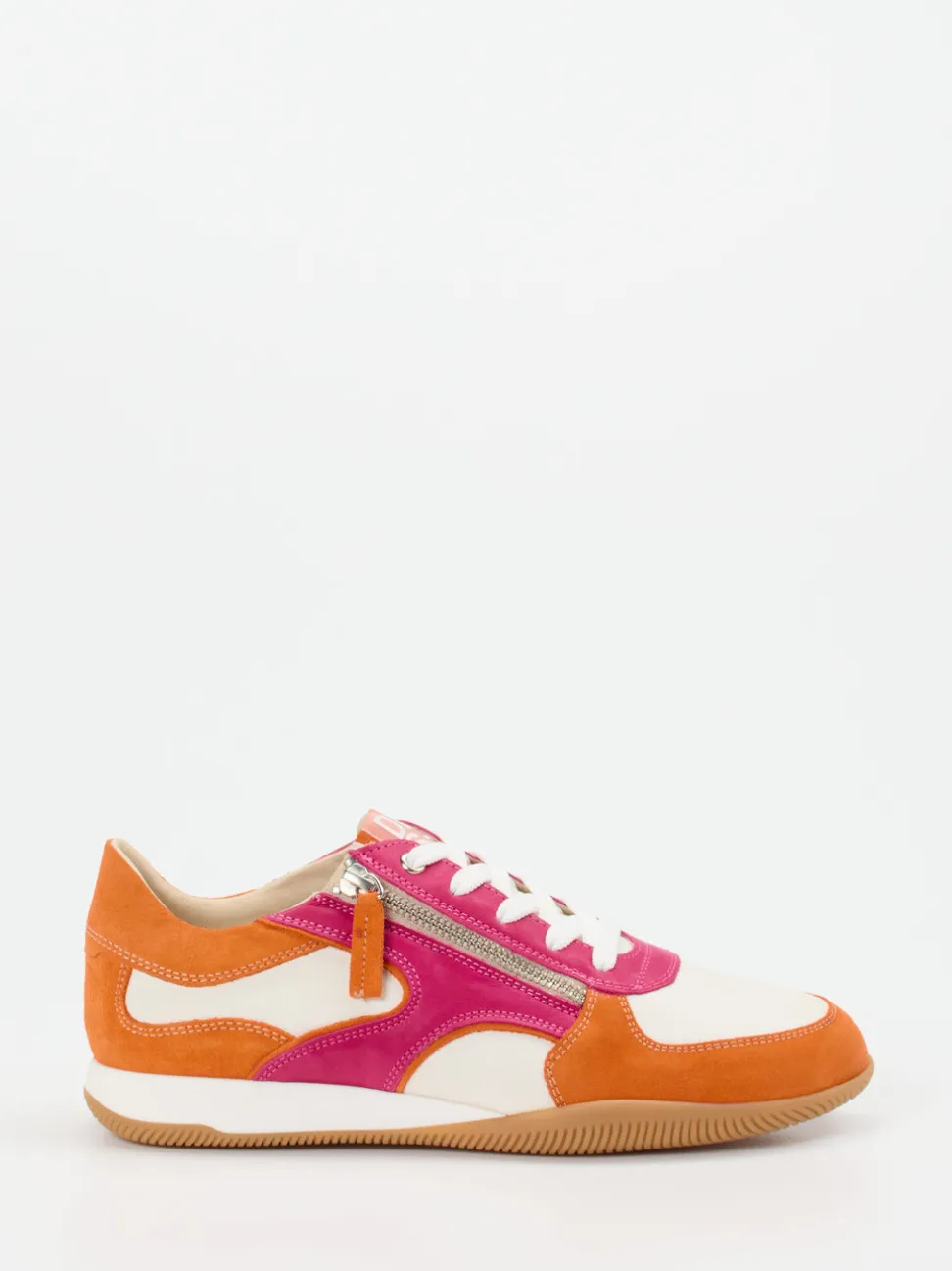 DL Sport – Sneaker aus Kalbleder und Veloursleder pink