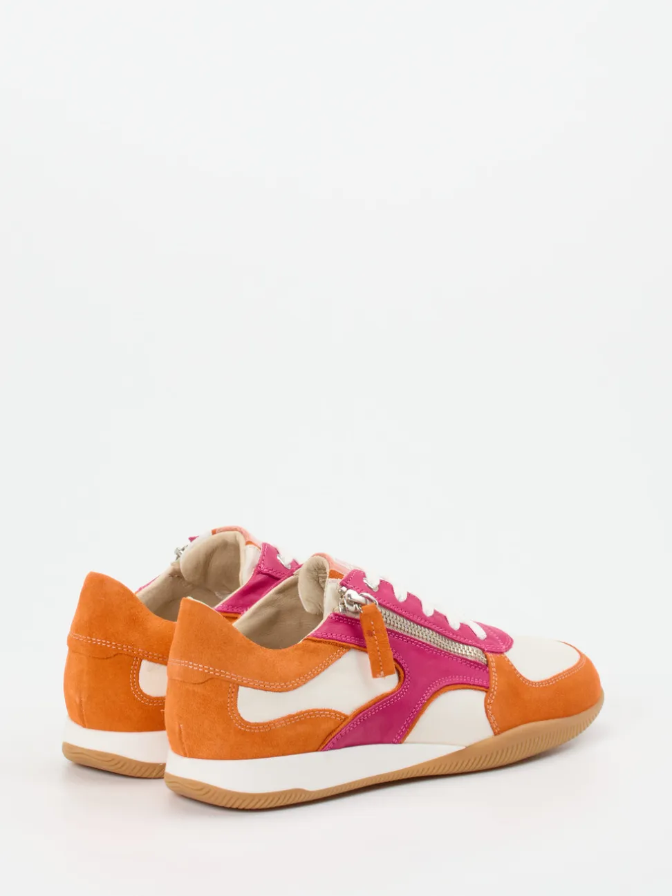 DL Sport – Sneaker aus Kalbleder und Veloursleder pink