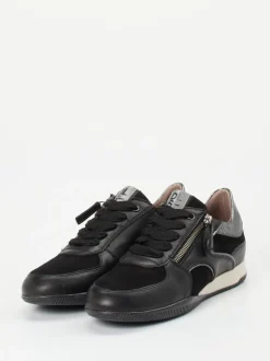 DL Sport – Sneaker aus Velourleder und Glattleder schwarz