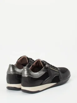DL Sport – Sneaker aus Velourleder und Glattleder schwarz