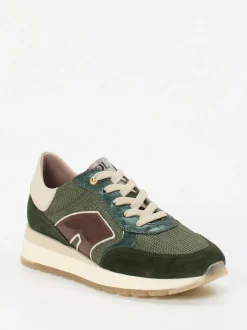 DL Sport – Sneaker aus Veloursleder Olivgrün