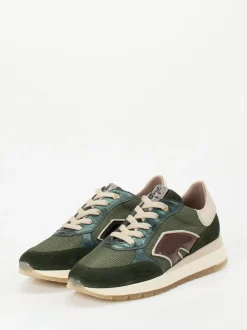 DL Sport – Sneaker aus Veloursleder Olivgrün