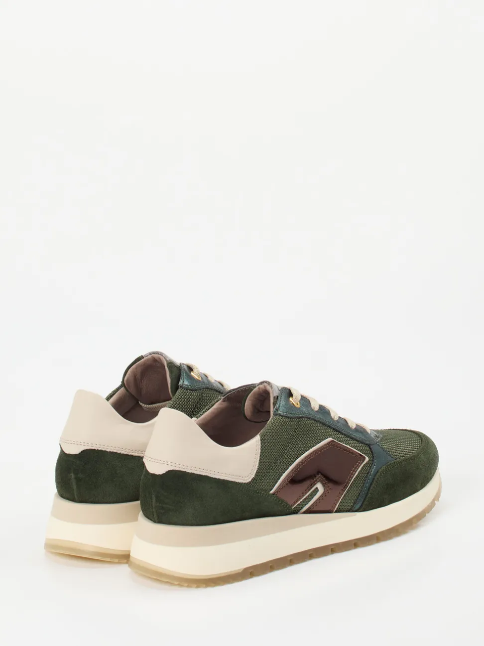 DL Sport – Sneaker aus Veloursleder Olivgrün