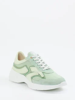DL Sport – Sneaker aus Veloursleder und Mesh mintgrün