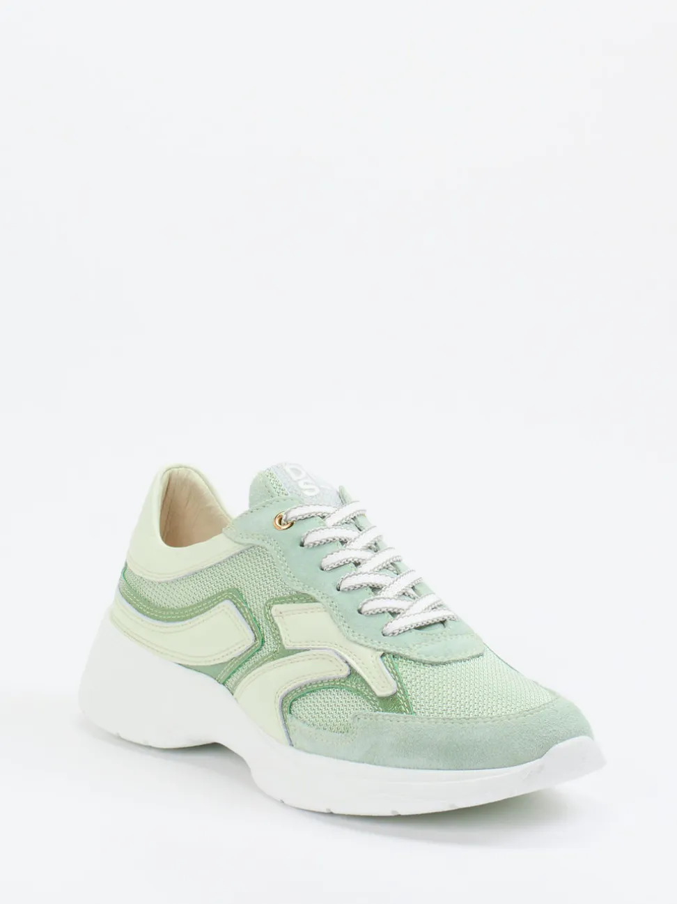 DL Sport – Sneaker aus Veloursleder und Mesh mintgrün