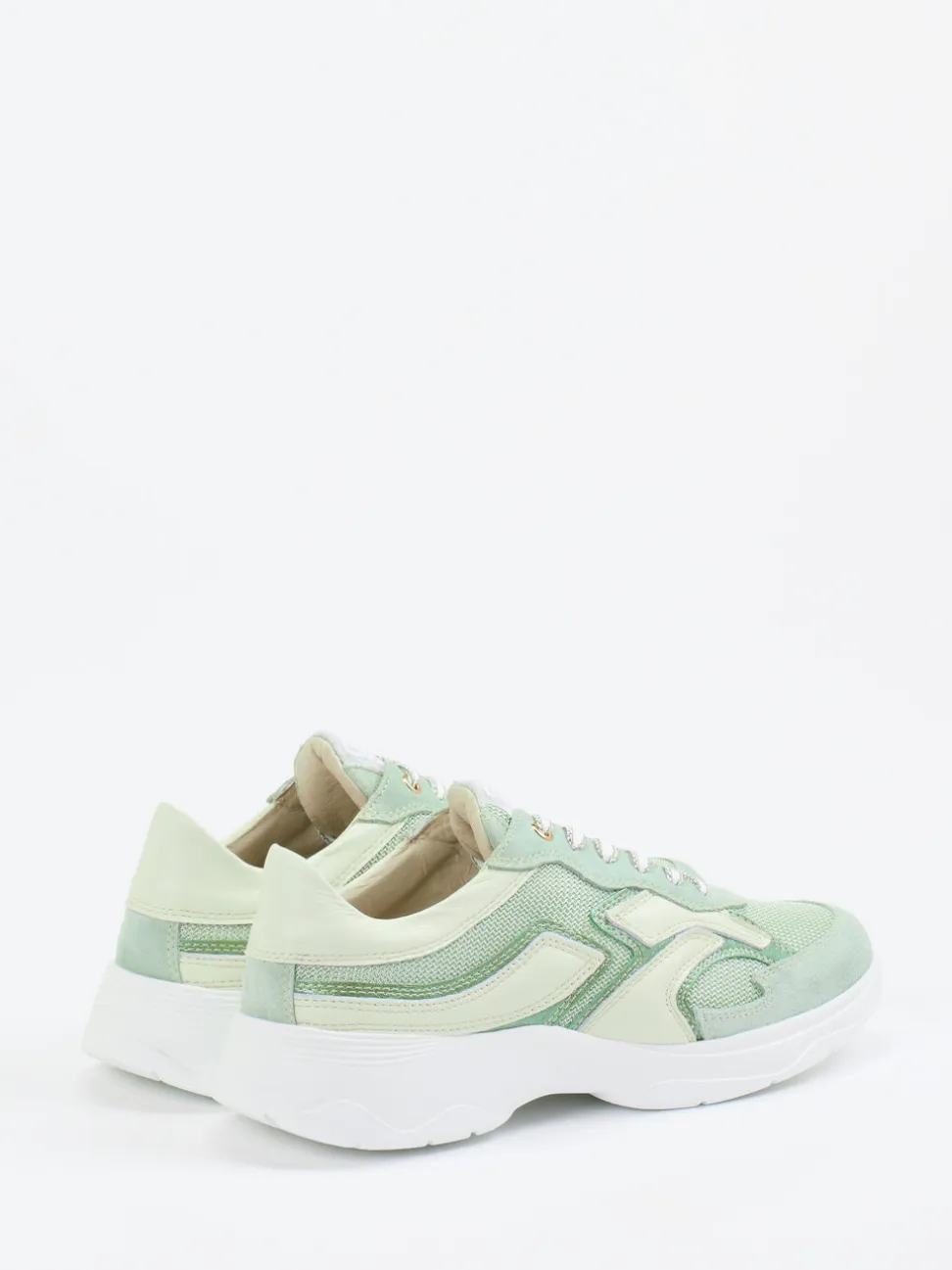 DL Sport – Sneaker aus Veloursleder und Mesh mintgrün