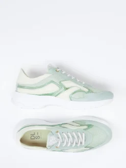 DL Sport – Sneaker aus Veloursleder und Mesh mintgrün