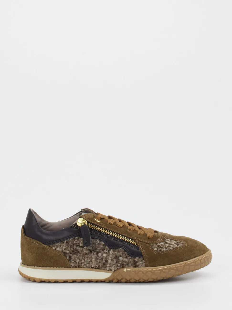 DL Sport – Sneaker aus Veloursleder und Bouclé-Textil
