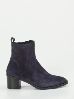 Donna Carolina – Ankle Boots aus Veloursleder Dunkelblau