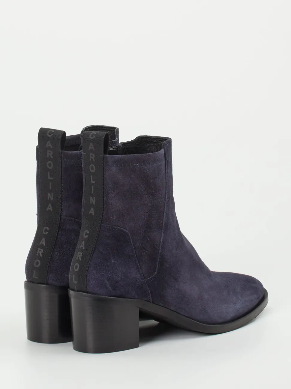 Donna Carolina – Ankle Boots aus Veloursleder Dunkelblau