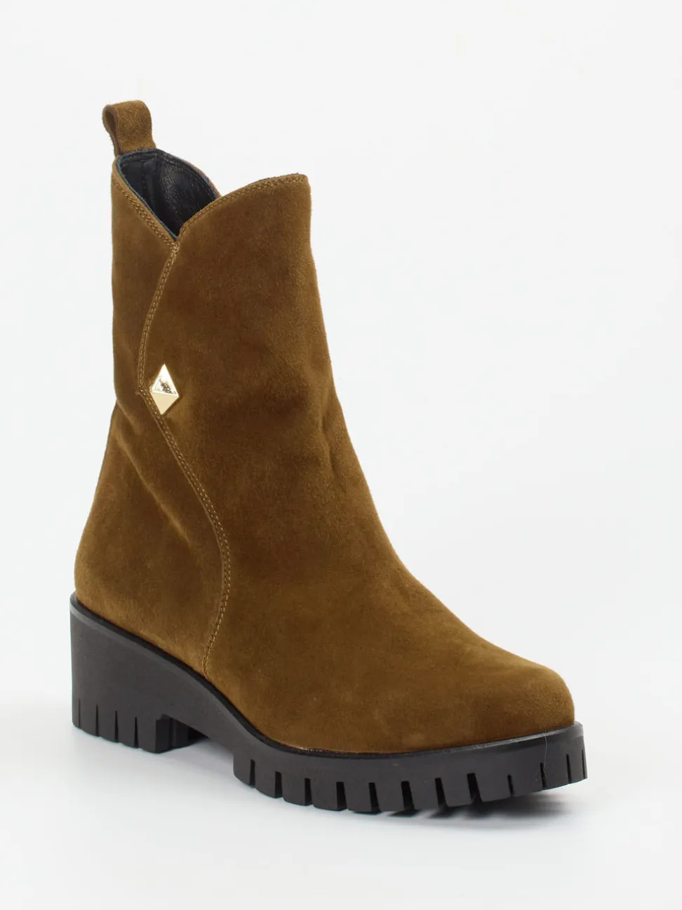 Donna Carolina – Ankle Boots aus Veloursleder Braun
