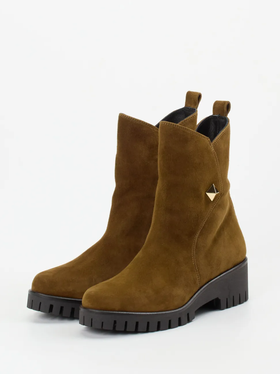 Donna Carolina – Ankle Boots aus Veloursleder Braun