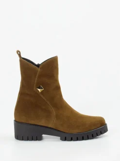 Donna Carolina – Ankle Boots aus Veloursleder Braun