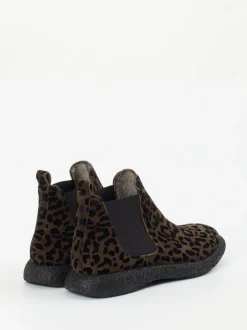 Donna Carolina – Chelsea Boots aus Veloursleder Leoprint