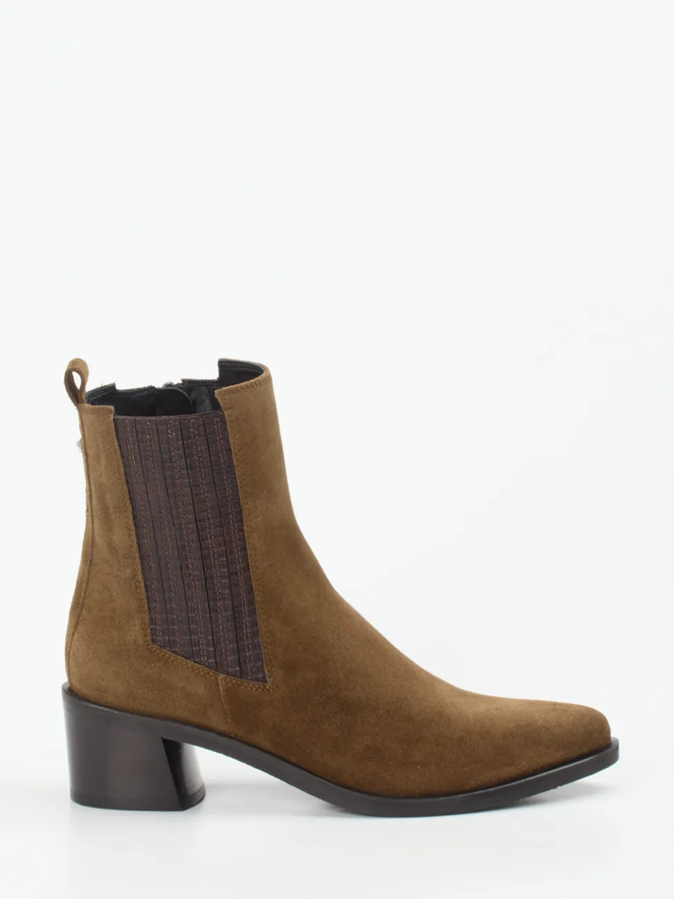 Donna Carolina – Chelsea-Stiefelette aus Veloursleder Braun