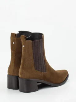 Donna Carolina – Chelsea-Stiefelette aus Veloursleder Braun