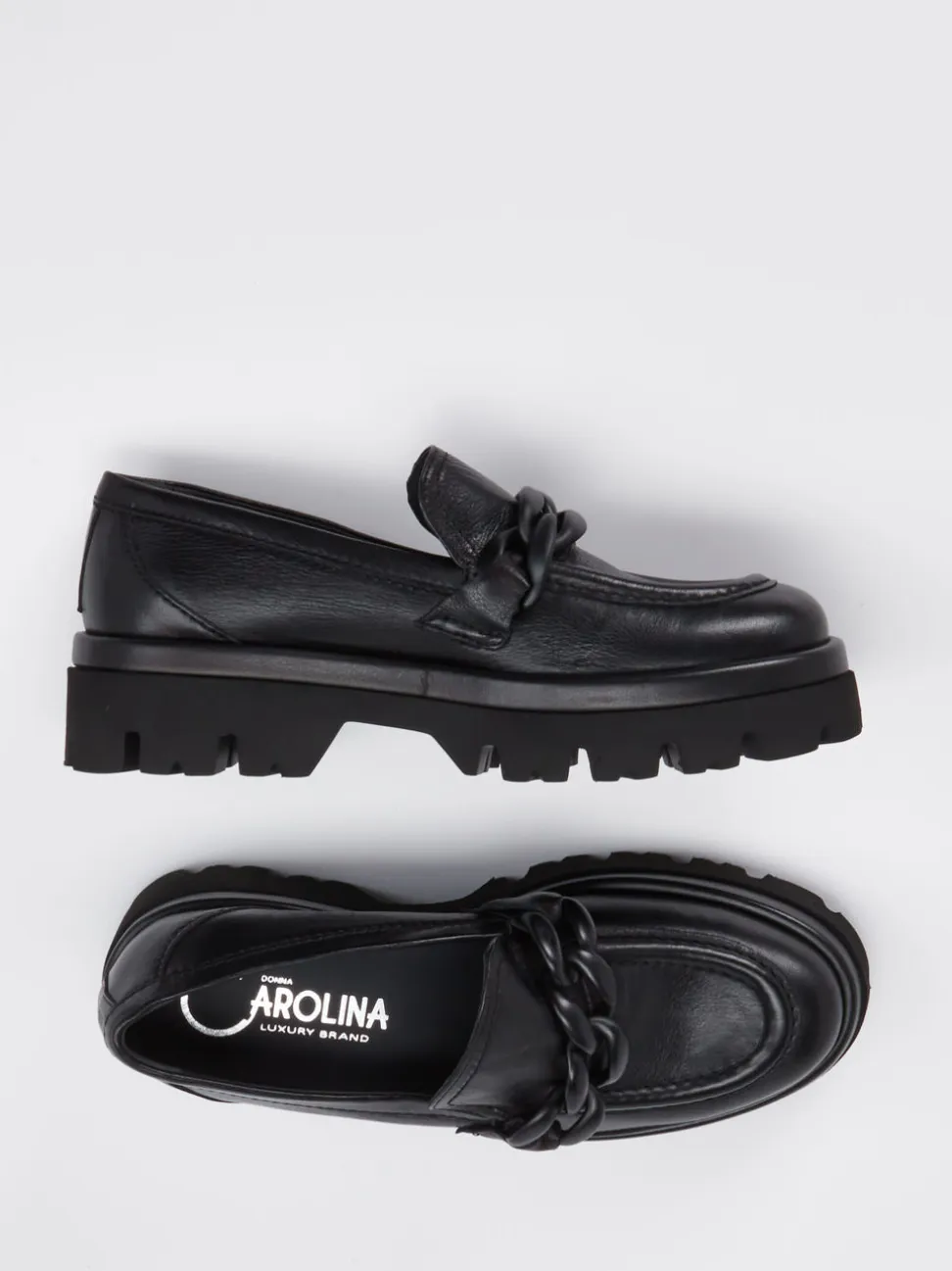 Donna Carolina – Chunky Loafer aus Kalbleder schwarz