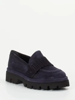 Donna Carolina – Chunky Loafer aus Veloursleder Dunkelblau