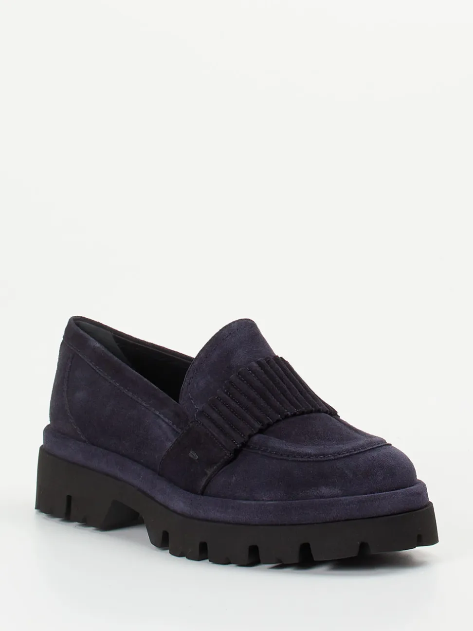 Donna Carolina – Chunky Loafer aus Veloursleder Dunkelblau