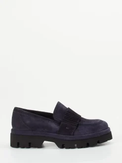 Donna Carolina – Chunky Loafer aus Veloursleder Dunkelblau