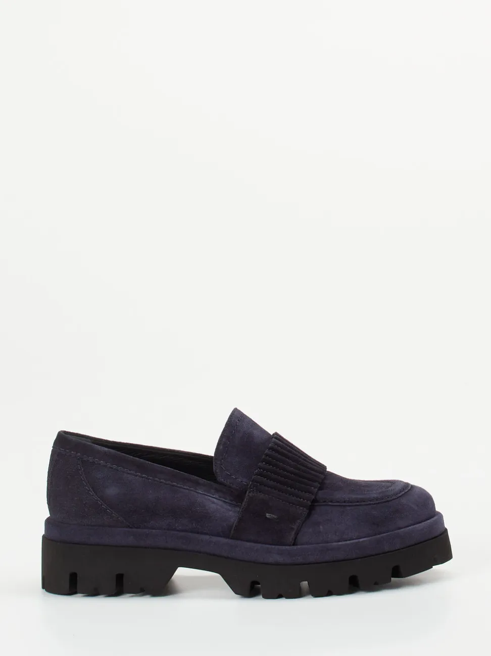 Donna Carolina – Chunky Loafer aus Veloursleder Dunkelblau