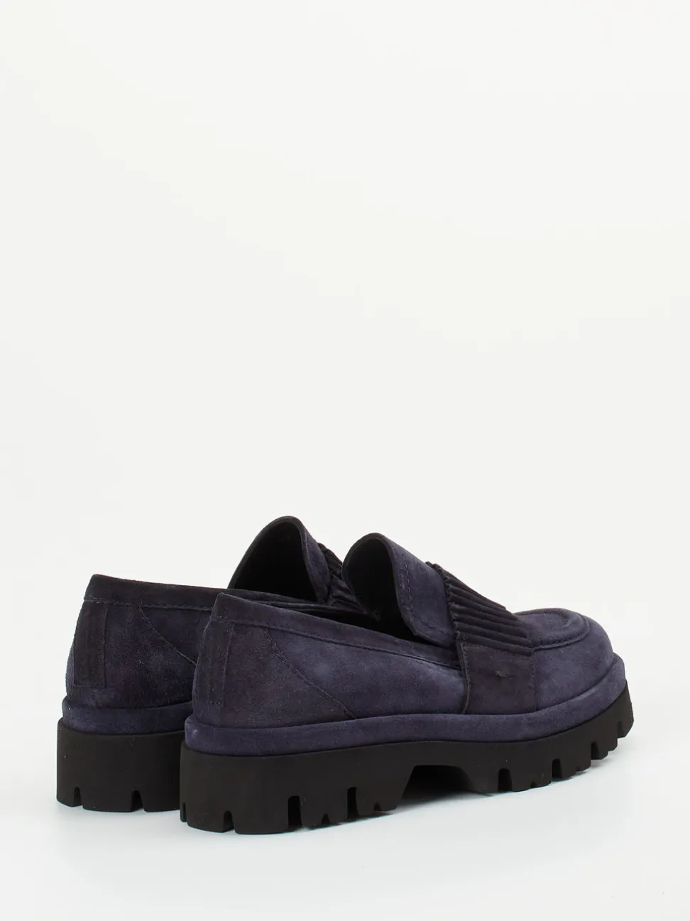 Donna Carolina – Chunky Loafer aus Veloursleder Dunkelblau