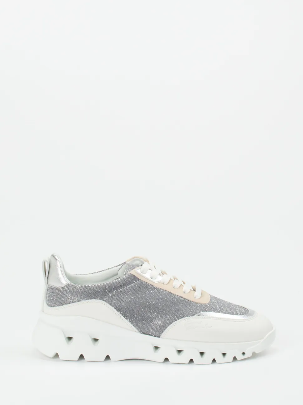 Donna Carolina – Chunky Sneaker aus Glitzertextil silber