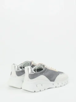 Donna Carolina – Chunky Sneaker aus Glitzertextil silber