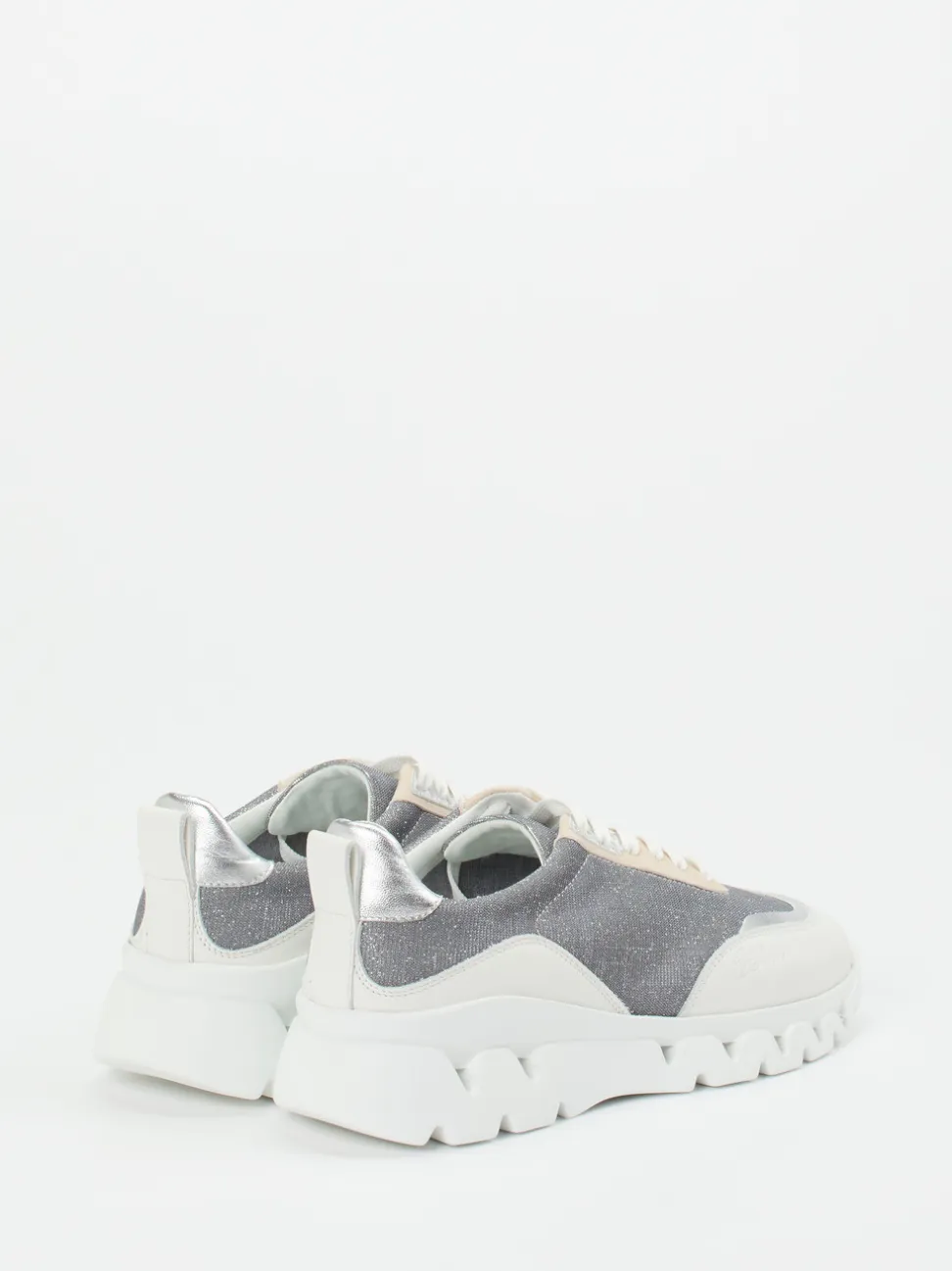 Donna Carolina – Chunky Sneaker aus Glitzertextil silber