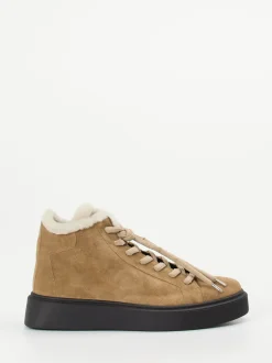 Donna Carolina – High-Top Sneaker aus Veloursleder sandbraun