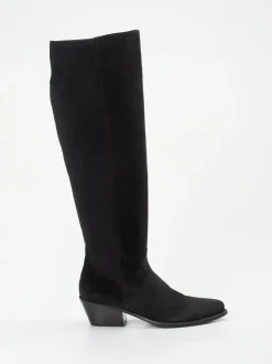 Donna Carolina – Kniehohe Stiefel aus Veloursleder Schwarz