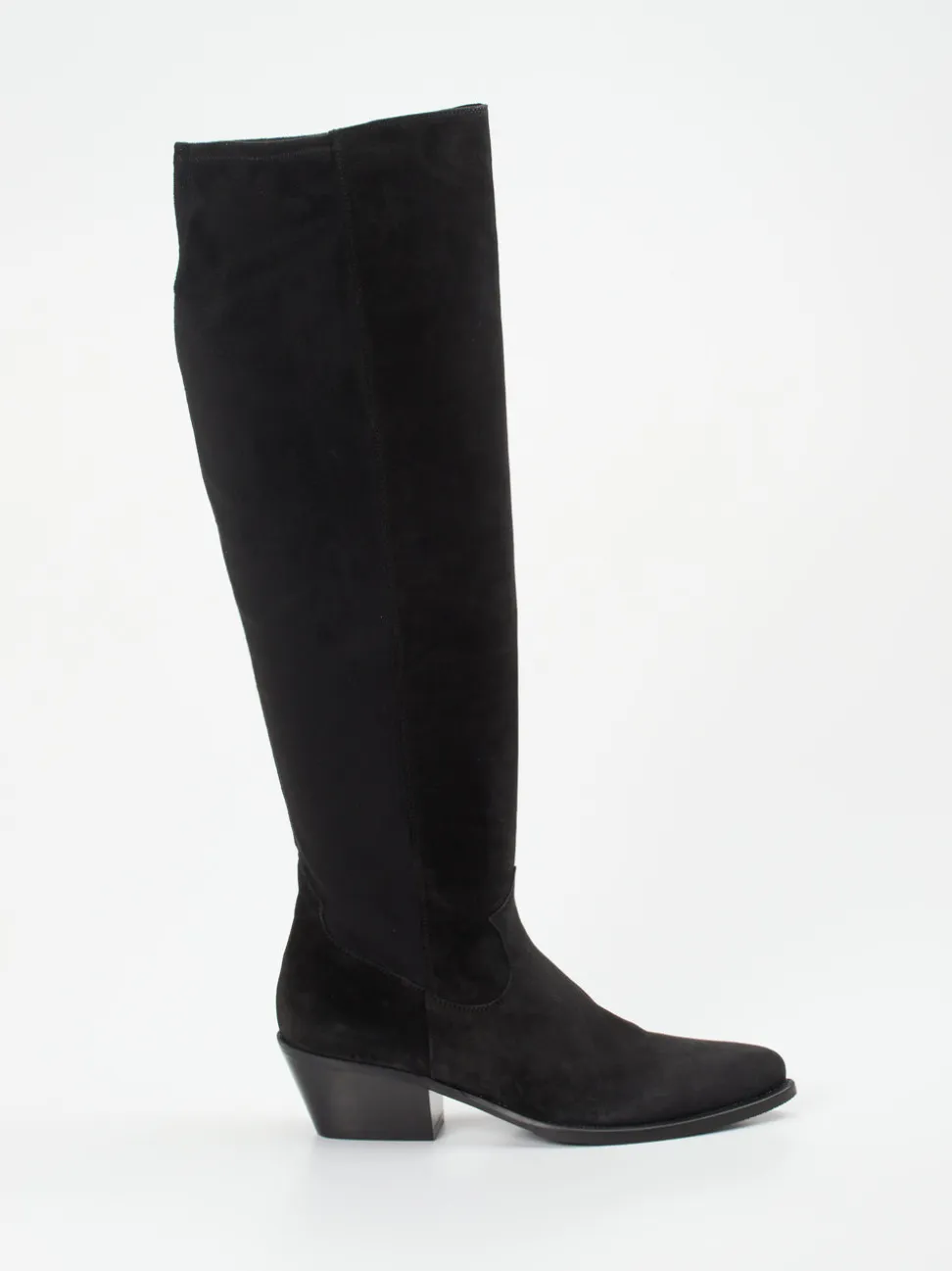 Donna Carolina – Kniehohe Stiefel aus Veloursleder Schwarz