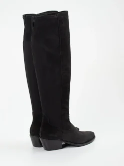 Donna Carolina – Kniehohe Stiefel aus Veloursleder Schwarz