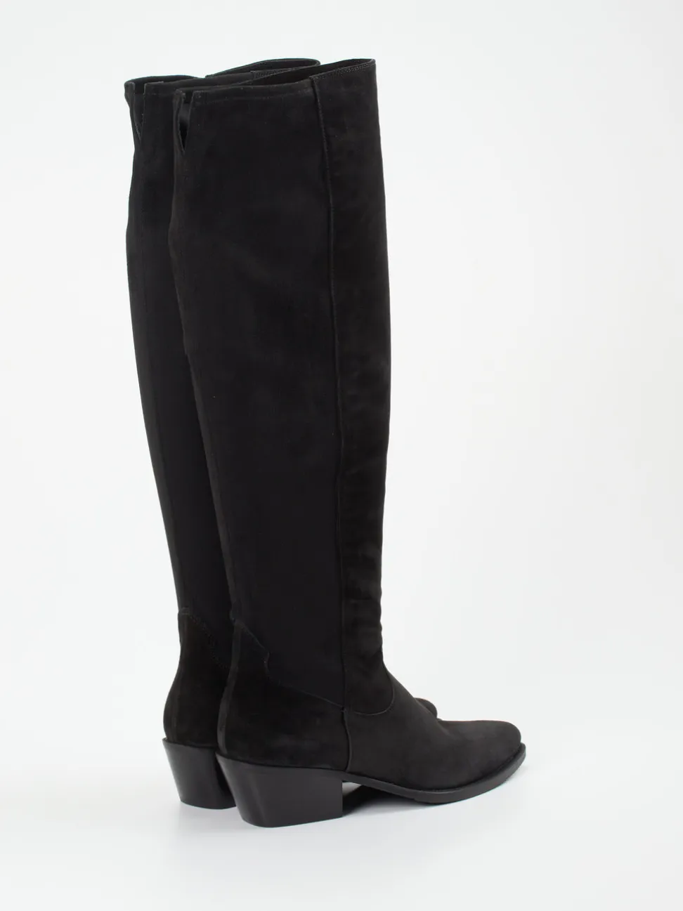 Donna Carolina – Kniehohe Stiefel aus Veloursleder Schwarz