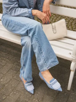 Donna Carolina – Loafer aus Veloursleder in Denim-Optik