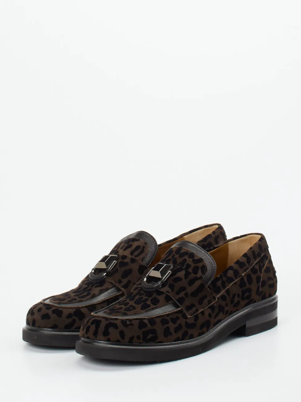 Donna Carolina – Loafer aus Veloursleder mit Leoprint