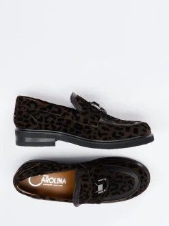Donna Carolina – Loafer aus Veloursleder mit Leoprint