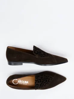 Donna Carolina – Loafer aus Veloursleder dunkelbraun