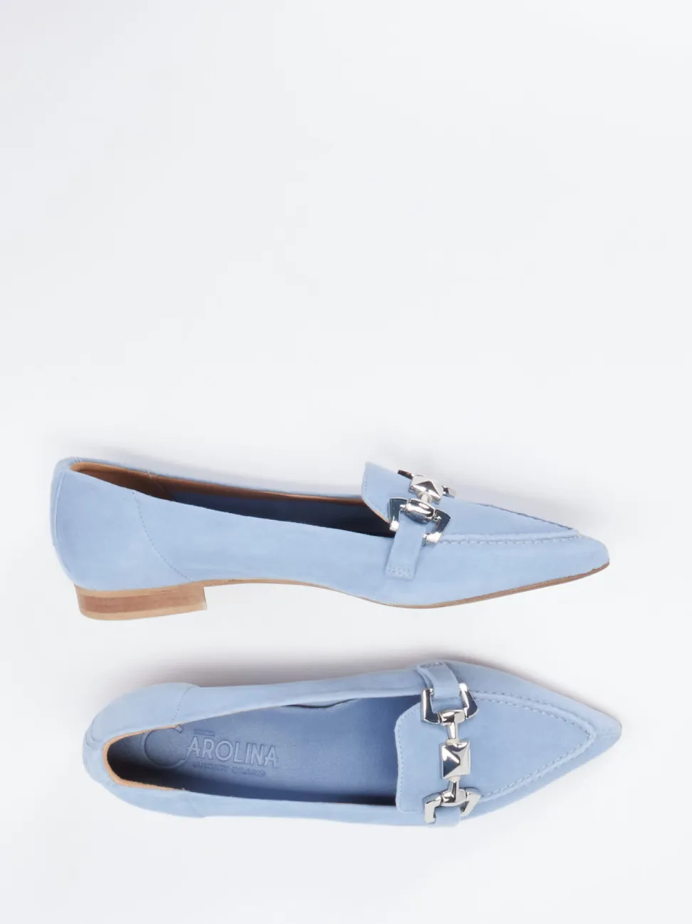 Donna Carolina – Loafer aus Veloursleder Hellblau