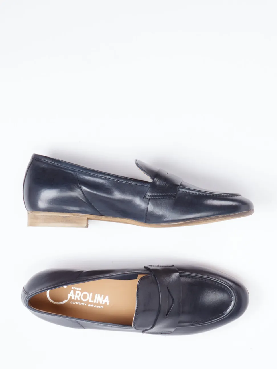 Donna Carolina – Loafer aus Kalbleder tiefdunkelblau