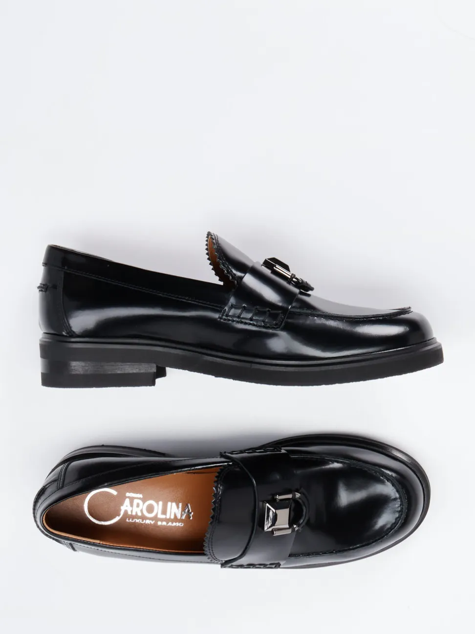 Donna Carolina – Loafer aus Hochglanzleder Schwarz