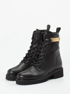 Donna Carolina – Schnürboots aus Kalbleder Schwarz