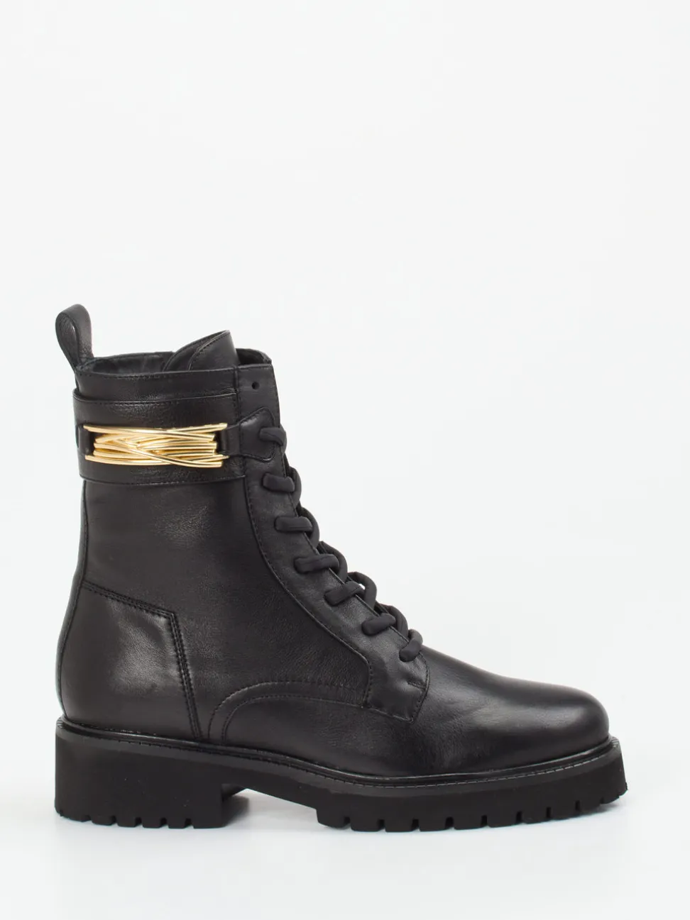 Donna Carolina – Schnürboots aus Kalbleder Schwarz