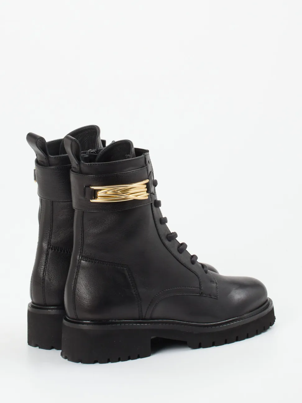 Donna Carolina – Schnürboots aus Kalbleder Schwarz