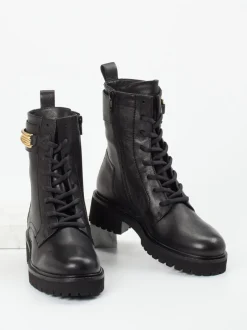 Donna Carolina – Schnürboots aus Kalbleder Schwarz