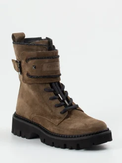 Donna Carolina – Schnürboots aus Veloursleder Braun