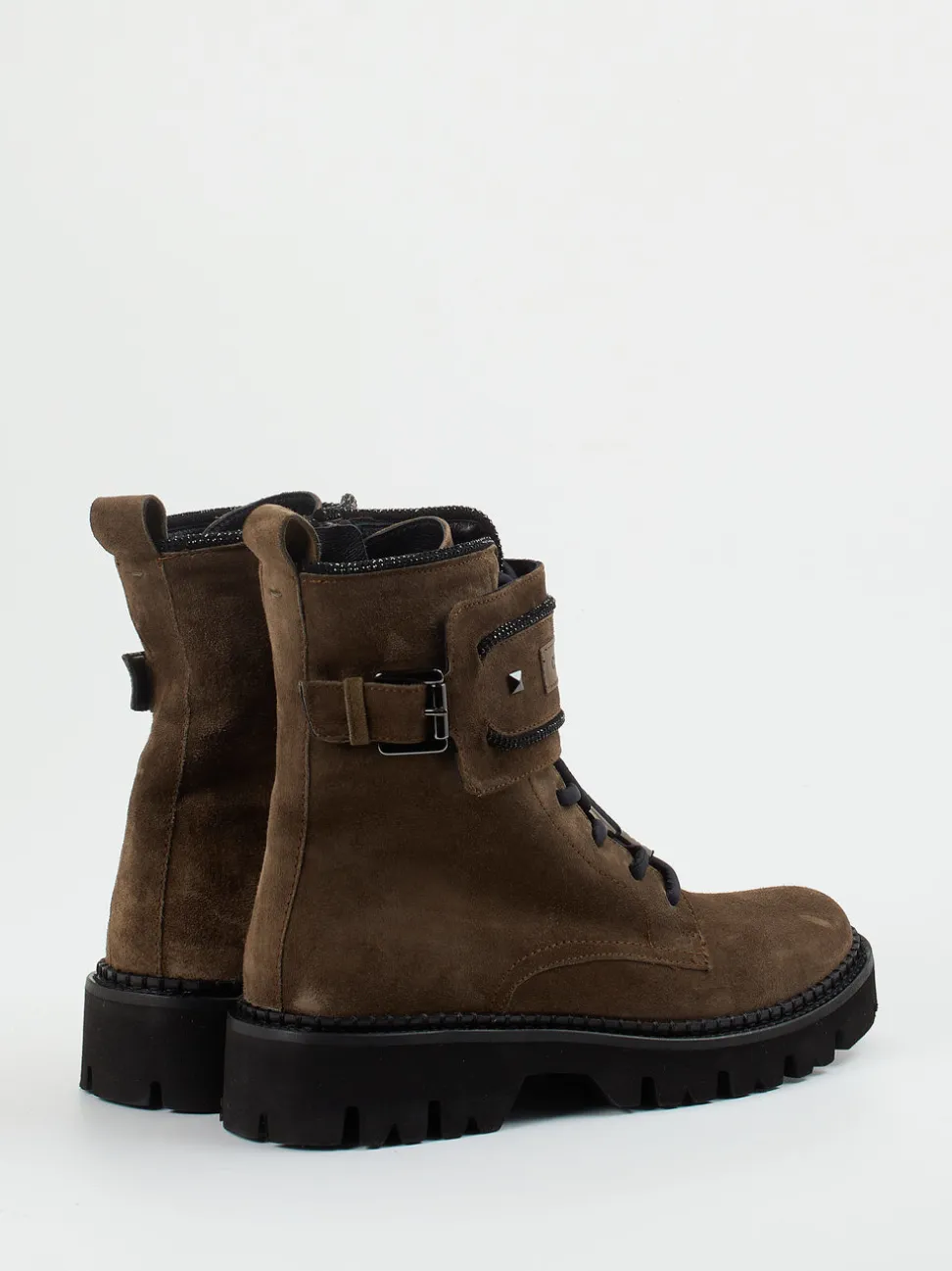 Donna Carolina – Schnürboots aus Veloursleder Braun